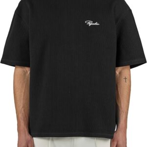 Signar Oversized Rib Tee Washed Black White