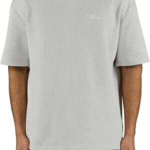 Signar Oversized Rib Tee Washed Fog Grey White
