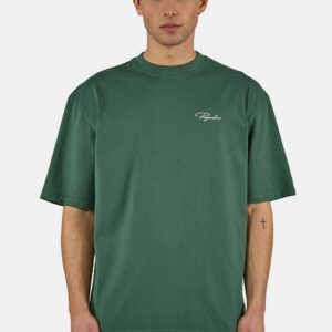 Pike Oversized Tee Washed Solid Green Warm White