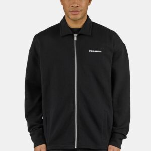 Tate Structured Zip Up Overshirt Washed Black White